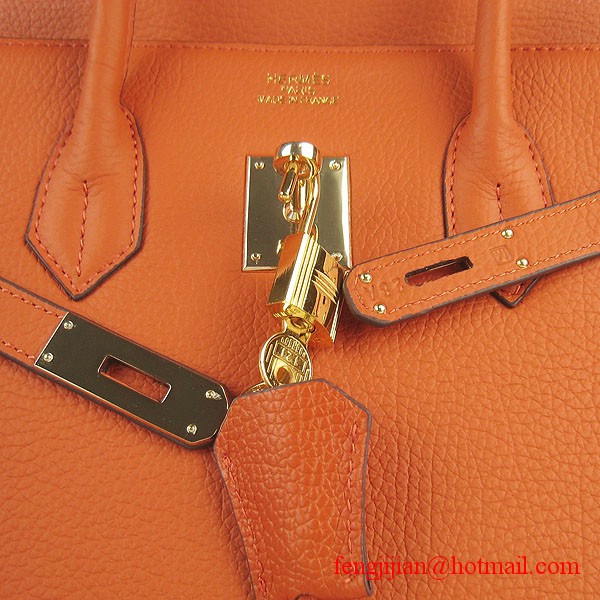 Hermes Birkin 35cm Tendon Veins Leather Bag Orange Gold Hardware Hermes Birkin 35cm Tendon Veins Leather Bag Orange Gold Hardware